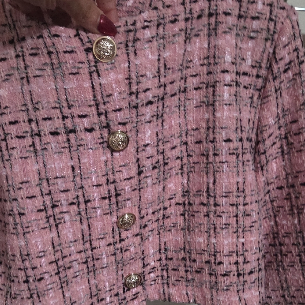 Pink Tweed Women's Jacket & Skirt Set - Picture 5 of 7